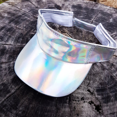 Silver Holographic Visor Cap
