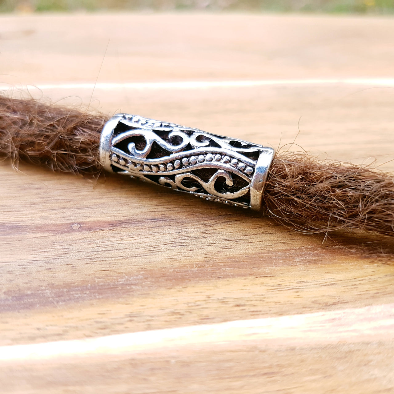 silver dread tube bead