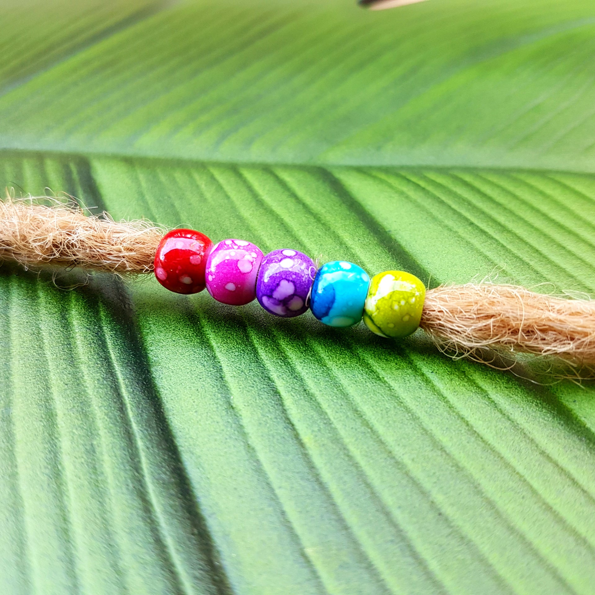 rainbow dread beads