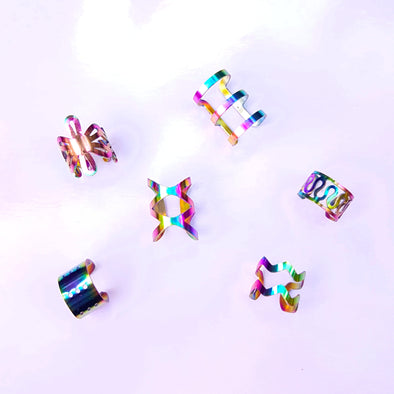 Rainbow dread cuffs