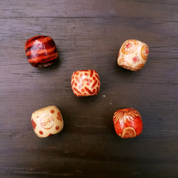 pattern wood beads