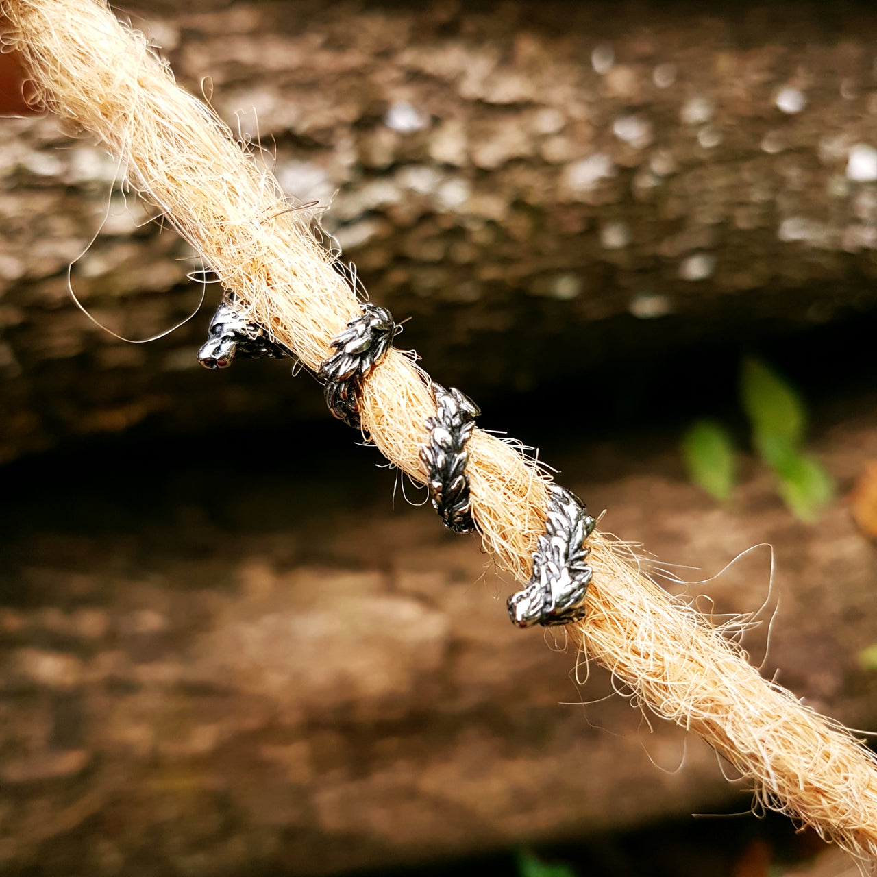 wolf spiral bead